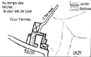 le cadastre de 1829, la cour est ferme